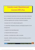 Forestry exam 2 Questions and Answers 100&percnt; Pass
