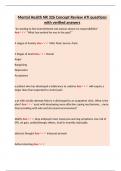 Mental Health NR 326 Concept Review ATI questions with verified answers