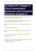 ACTION CPT Chapter 3 Client Assessment Questions and Complete Solutions Graded A&plus;