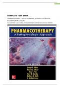 COMPLETE TEST BANK &lowbar; PHARMACOTHERAPY&colon; A PATHOPHYSIOLOGIC APPROACH 10TH EDITION&comma; BY JOSEPH DIPIRO & 5 MORE ALL CHAPTERS 1-144&vert; 18 UNITS&vert; LATEST VERSION WITH VERIFIED AND DETAILED ANSWERS