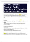 ACTION Personal Training - Part 1 Questions and Complete Solutions Graded A&plus;