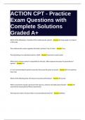ACTION CPT - Practice Exam Questions with Complete Solutions Graded A&plus;