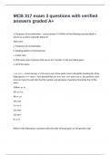 MCB 317 exam 3 questions with verified answers graded A&plus;