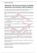 Arkansas Life Insurance Exam Complete Questions and Answers 2025 Graded A&plus;