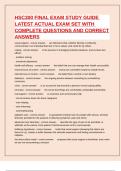 HSC300 FINAL EXAM STUDY GUIDE LATEST ACTUAL EXAM SET WITH COMPLETE QUESTIONS AND CORRECT ANSWERS