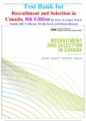 Test Bank for Recruitment and Selection in Canada, 8th Edition by Victor M. Catano, Rick D. Hackett, Willi H. Wiesner, Nicolas Roulin, and Monica Belcourt isbn-9781774128459 All Chapters 1-10 Complete Verified Guide Graded A+