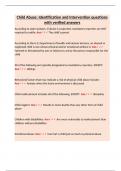 Child Abuse&colon; Identification and Intervention questions with verified answers