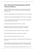 CJC 141 Exam Prep Questions And All Correct Answers&period;
