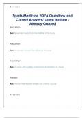 Sports Medicine EOPA Questions and  Correct Answers&sol; Latest Update &sol;  Already Graded