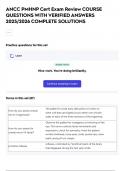 ANCC PMHNP Cert Exam Review COURSE  QUESTIONS WITH VERIFIED ANSWERS  2025&sol;2026 COMPLETE SOLUTIONS