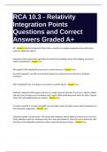 RCA 10&period;3 - Relativity Integration Points Questions and Correct Answers Graded A&plus;