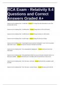 RCA Exam - Relativity 9&period;4 Questions and Correct Answers Graded A&plus;&period;