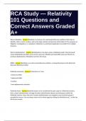 RCA Study &mdash; Relativity 101 Questions and Correct Answers Graded A&plus;