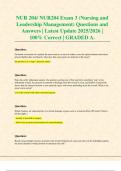 NUR 204&sol; NUR204 Exam 3 &lpar;Nursing and Leadership Management&rpar; Questions and Answers &vert; Latest Update 2025&sol;2026 &vert; 100&percnt; Correct &vert; GRADED A&period;