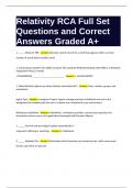 Relativity RCA Full Set Questions and Correct Answers Graded A&plus;