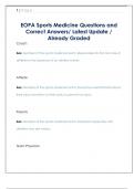 EOPA Sports Medicine Questions and  Correct Answers&sol; Latest Update &sol;  Already Graded