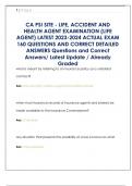 CA PSI SITE - LIFE&comma; ACCIDENT AND  HEALTH AGENT EXAMINATION &lpar;LIFE  AGENT&rpar; LATEST 2023-2024 ACTUAL EXAM  160 QUESTIONS AND CORRECT DETAILED  ANSWERS Questions and Correct  Answers&sol; Latest Update &sol; Already  Graded