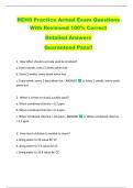 REHS Practice Actual Exam Questions  With Reviewed 100&percnt; Correct   Detailed Answers   Guaranteed Pass&excl;&excl;