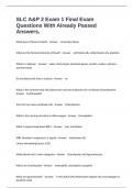 SLC A&P 2 Exam 1 Final Exam Questions With Already Passed Answers&period;