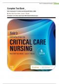 Complete Test Bank &lowbar; Sole&rsquo;s Introduction To Critical Care Nursing 9th Edition&comma; &lpar;2024&rpar; By Mary Beth Flynn Makic&comma; Lauren T Morata All Chapters 1-21&vert; 3 Units&vert; Latest Version With Detailed Verified Answers