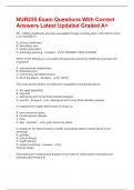 NUR235 Exam Questions With Correct Answers Latest Updated Graded A&plus;