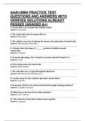 AAAI-ISMA PRACTICE TEST QUESTIONS AND ANSWERS WITH VERIFIED SOLUTIONS ALREADY PASSED &lpar;GRADED A&plus;&rpar;