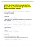 HACC Nursing 140 Midterm Vital Signs &lpar;Concept of Assessment&rpar; Question and answers verified to pass