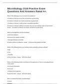 Microbiology 2116 Practice Exam Questions And Answers Rated A&plus;&period;