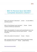 BIO 41 Review Quiz Qt2 With Complete Solutions &lpar;2025&rpar;&excl;&excl;