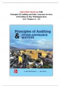 SOLUTION MANUAL FOR Principles Of Auditing and Other Assurance Services 23rd Edition by Ray Whittington Kurt ALL Chapters &lpar;1 - 21&rpar; &vert;&vert; Updated 2025