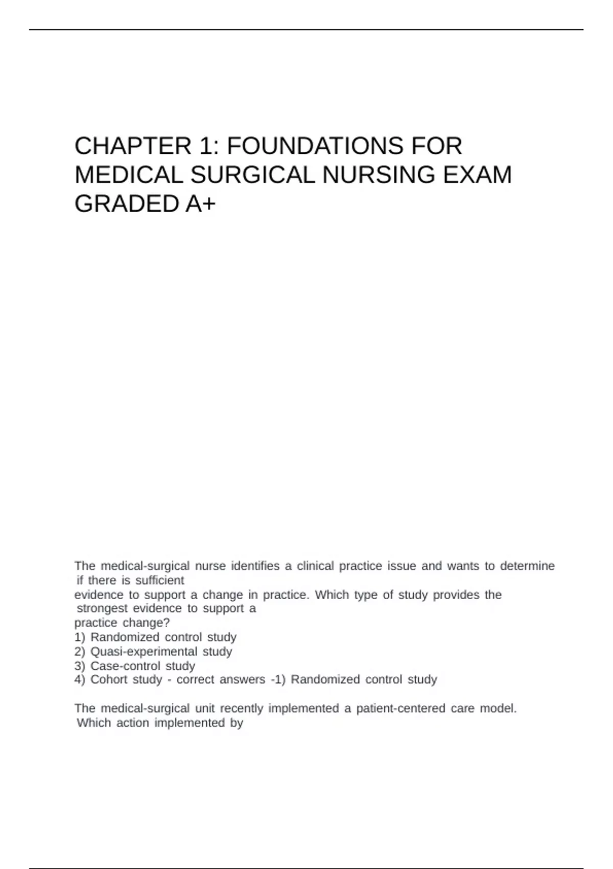 CHAPTER 1 FOUNDATIONS FOR MEDICAL SURGICAL NURSING - Medical-Surgical ...