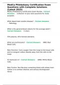 MedCa Phlebotomy Certification Exam Questions with Complete Solutions &lpar;Latest 2025&rpar;