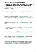 MEDCA PHLEBOTOMY BOARD CERTIFICATION EXAM NEWEMEDCA PHLEBOTOMY BOARD CERTIFICATION EXAM NEWEST 2024-2025 COMPLETE QUESTIONST 2024-2025 COMPLETE QUESTIONS