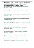 Security Level 2 Exam Review Questions and Verified Answers&comma; 100- Score Guarantee Pass &lpar;Latest 2025&rpar;&period;