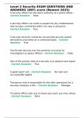 Level 2 Security EXAM QUESTIONS AND ANSWERS 100- score &lpar;Newest 2025&rpar;