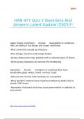 HAN 477 Quiz 2 Questions And Answers Latest Update &lpar;2025&rpar;&excl;&excl;
