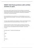 NSER 7410 Final questions with verified answers to pass