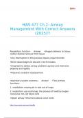 HAN 477 Ch&period;2- Airway Management With Correct Answers &lpar;2025&rpar;&excl;&excl;