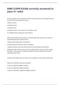 EMR COPR EXAM correctly answered to pass A&plus; rated
