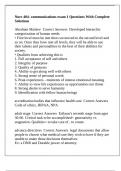 Nurs 404- communications exam 1 Questions With Complete Solutions