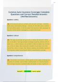 Common Auto Insurance Coverages Complete Questions and Correct Detailed Answers &lpar;Verified Answers&rpar;