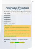 Comprehensive ABSITE Review Appendix  Complete Questions and Correct Detailed  Answers &lpar;Verified Answers&rpar;  