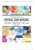 Test bank for Priorities in Critical Care Nursing&comma; 9th Edition by Linda D&period; Urden&comma; Kathleen M&period; Stacy&comma; and Mary E&period; Lough ISBN&colon; 9780323809818 All Chapters Latest Edition Grade A&plus;
