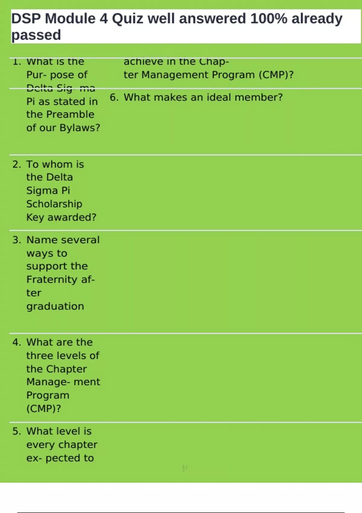 DSP Module 4 Quiz well answered 100% already passed - DSP - Stuvia US