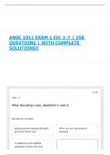 ANSC 1011 EXAM 1 CH&colon; 1-7 &vert; 258 QUESTIONS &vert; WITH COMPLETE SOLUTIONS&excl;&excl;