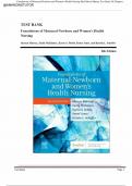 COMPLETE TEST BANK - for Foundations of Maternal Newborn and Women's Health Nursing 8th Edition by Murray RATED A&plus;