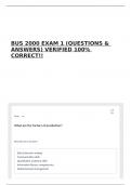 BUS 2000 EXAM 1 &lpar;QUESTIONS & ANSWERS&rpar; VERIFIED 100&percnt; CORRECT&excl;&excl;