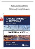 Solutions for Applied Strength of Materials&comma; 7th Edition by Robert L&period; Mott&comma; &lpar;2025&rpar;&comma; All Chapters &vert; LATEST&period;