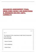 ADVANCED ASSESSMENT FINAL NRSG 5480 &lpar;GCSU&rpar; 165 QUESTIONS & ANSWERS SOLVED 100&percnt; CORRECT&excl;&excl;