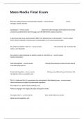 Mass Media Final Exam Questions And Correct Verified Answers Guaranteed Success&period;